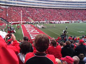 Hanging out at the Badger game